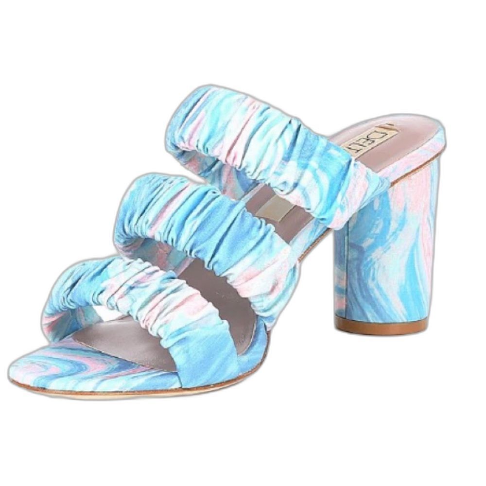 Deltan Sandals Women's Size 8 Mint Three Band Slide Round Heel NWOT